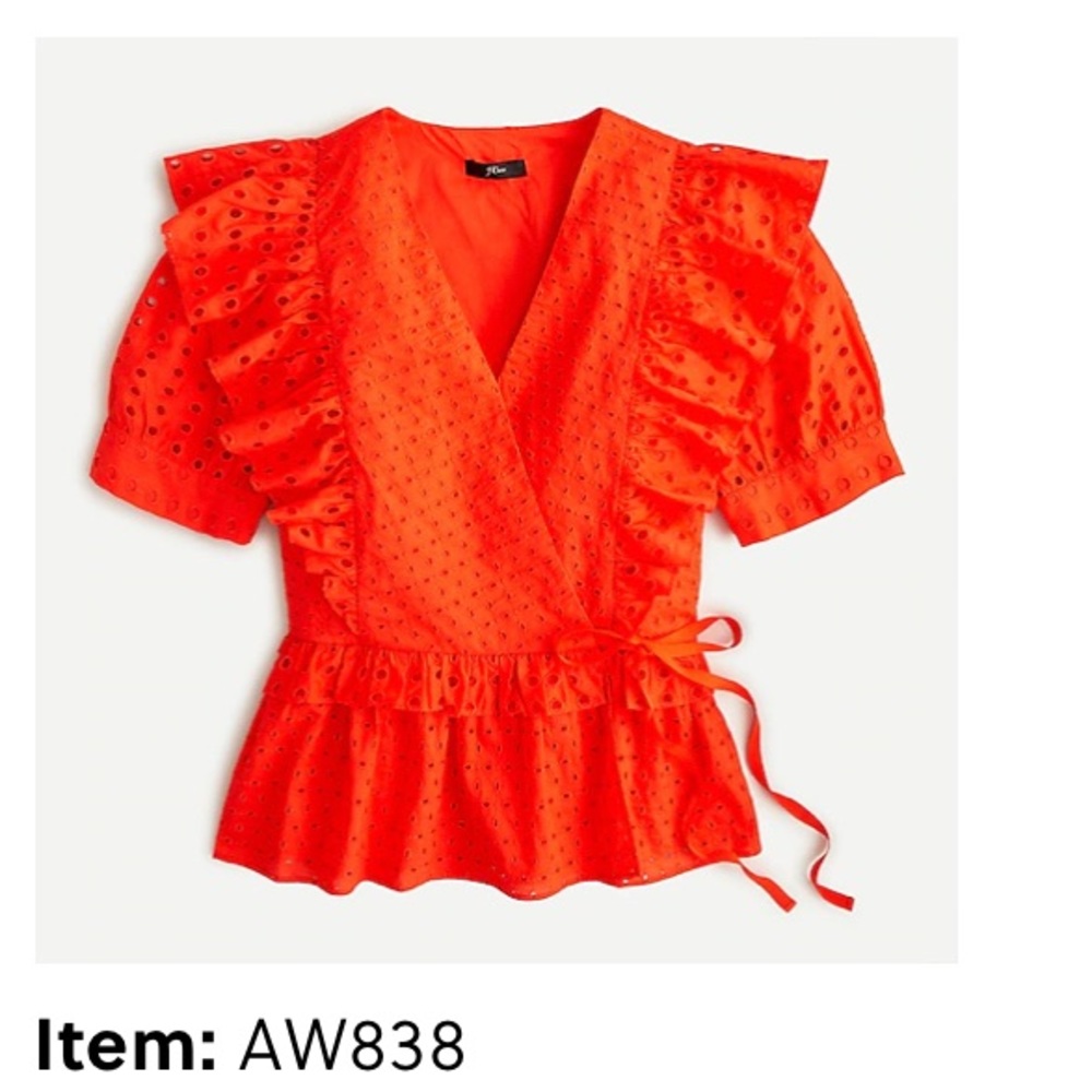 Ruffle eyelet top